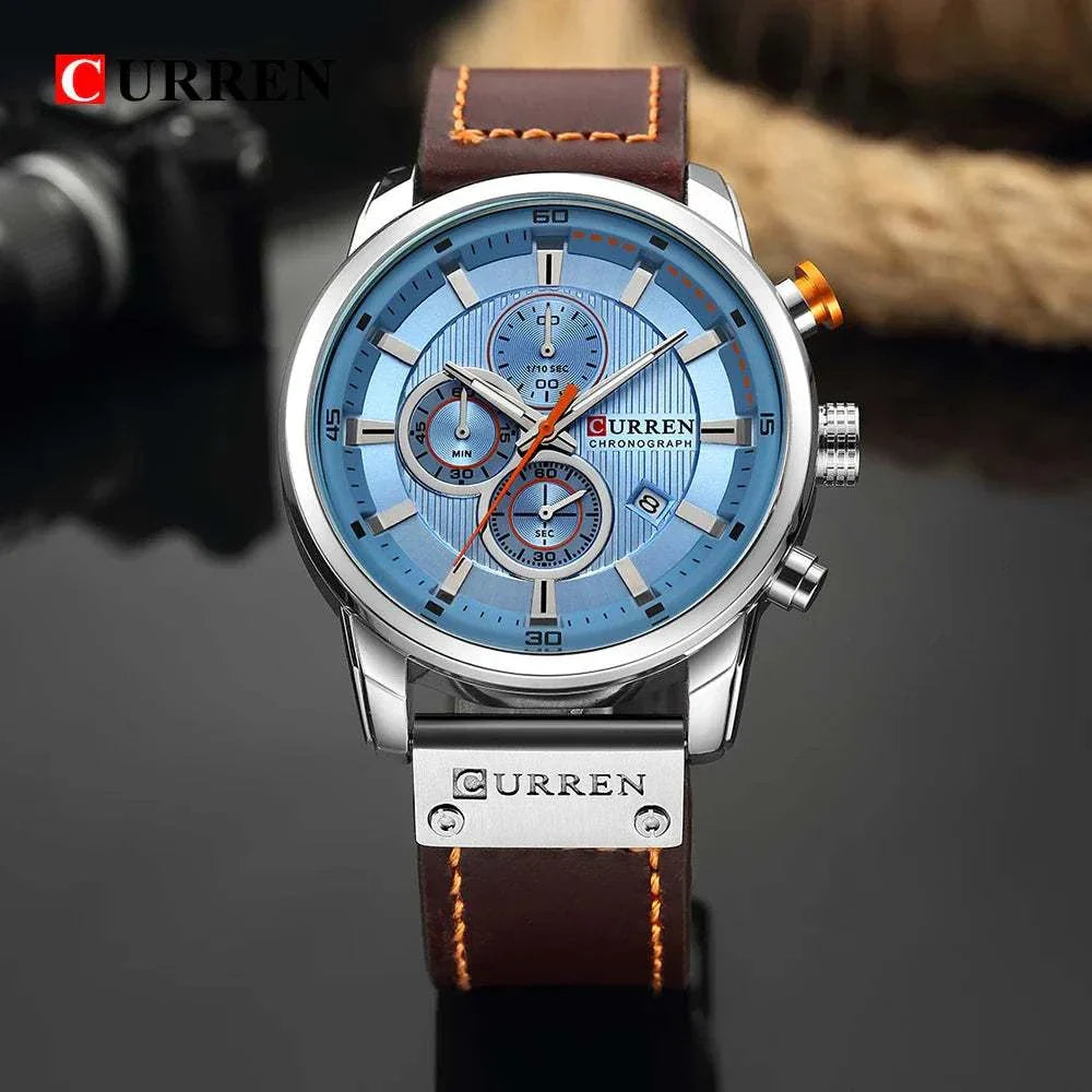 curren fashion date quartz men watch