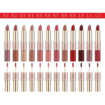 2 in 1 Matte Lipstick Gloss Cosmetics.