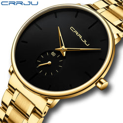 CRRJU Mens Watches Stainless Steel Men's Wrist Watch.