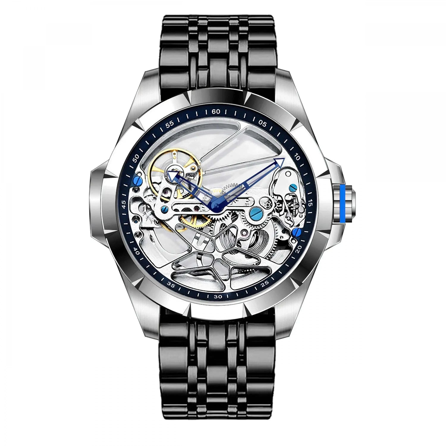 Hollow out Tourbillon Automatic MAN WATCH limited edition Mechanical Watches Fashion Belt and steel band Men&