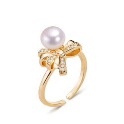 Natural Freshwater Pearl Ring Gold.