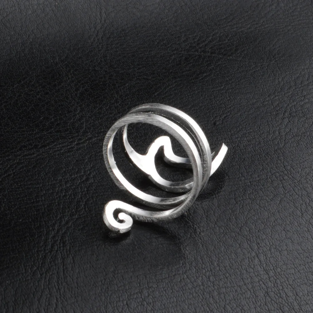 Foxanry Silver Color Creative Winding Handmade Rings for Women.