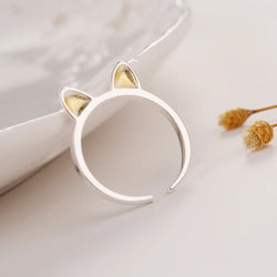 Silver Cat Rings for Women Wedding Fashion.