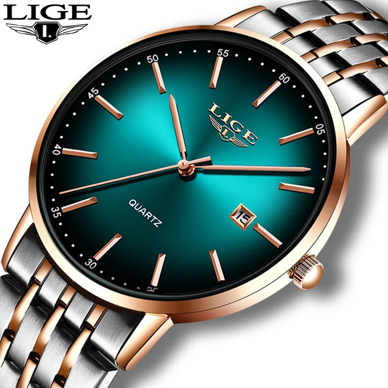 LIGE Luxury Ladies Watch Women Waterproof .