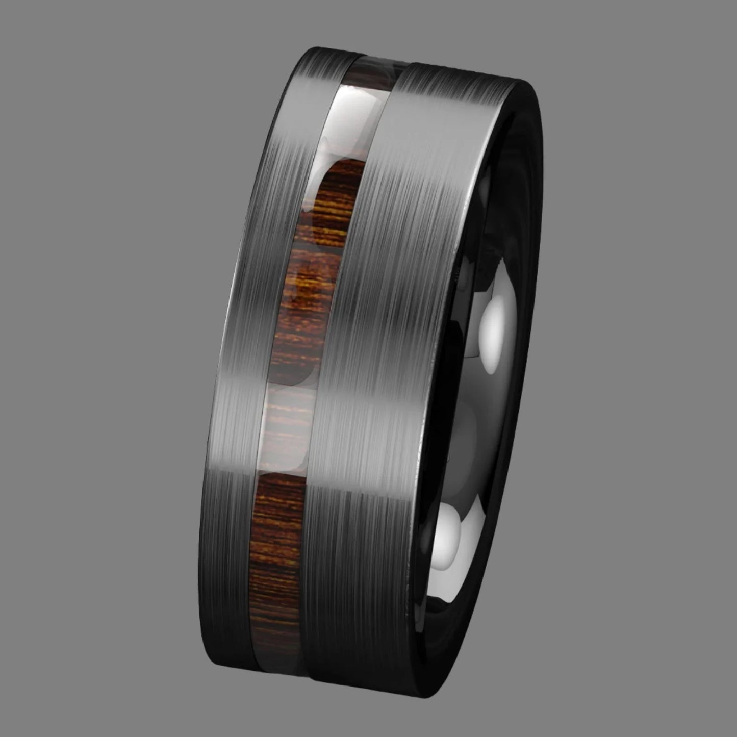 Black Brushed Tungsten Carbide Ring.