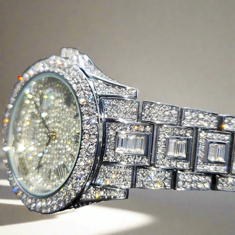 Luxury Diamond Quartz Watches For Men.