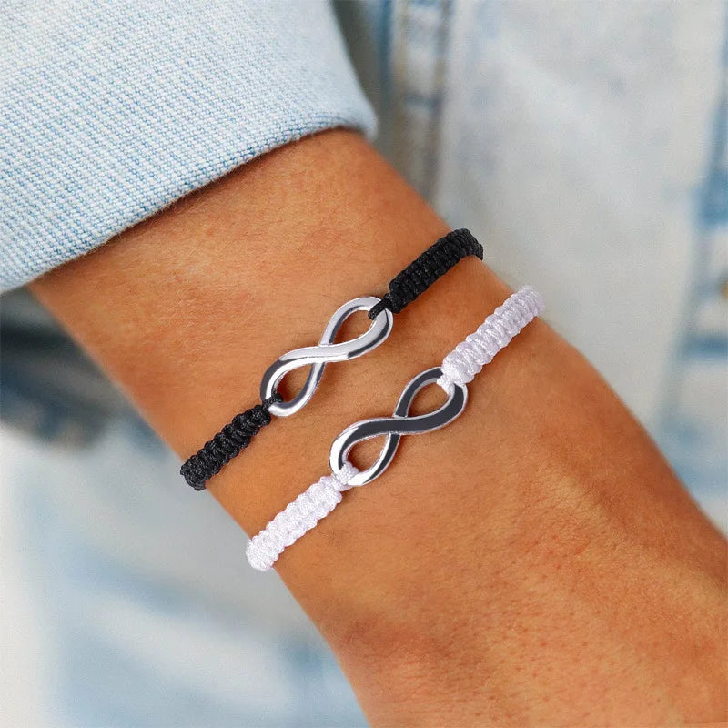 Andrew Black/White Rope Braid Bracelet