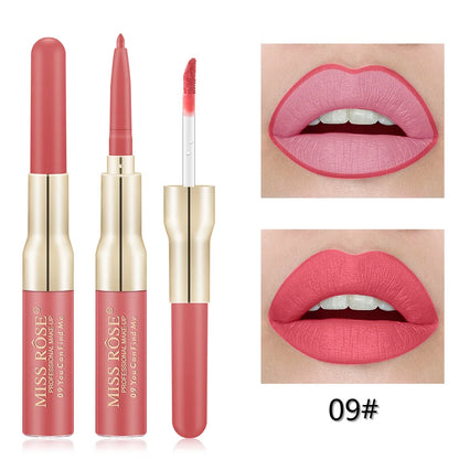 Double Head Lip Gloss Lipliner Pen Matte.