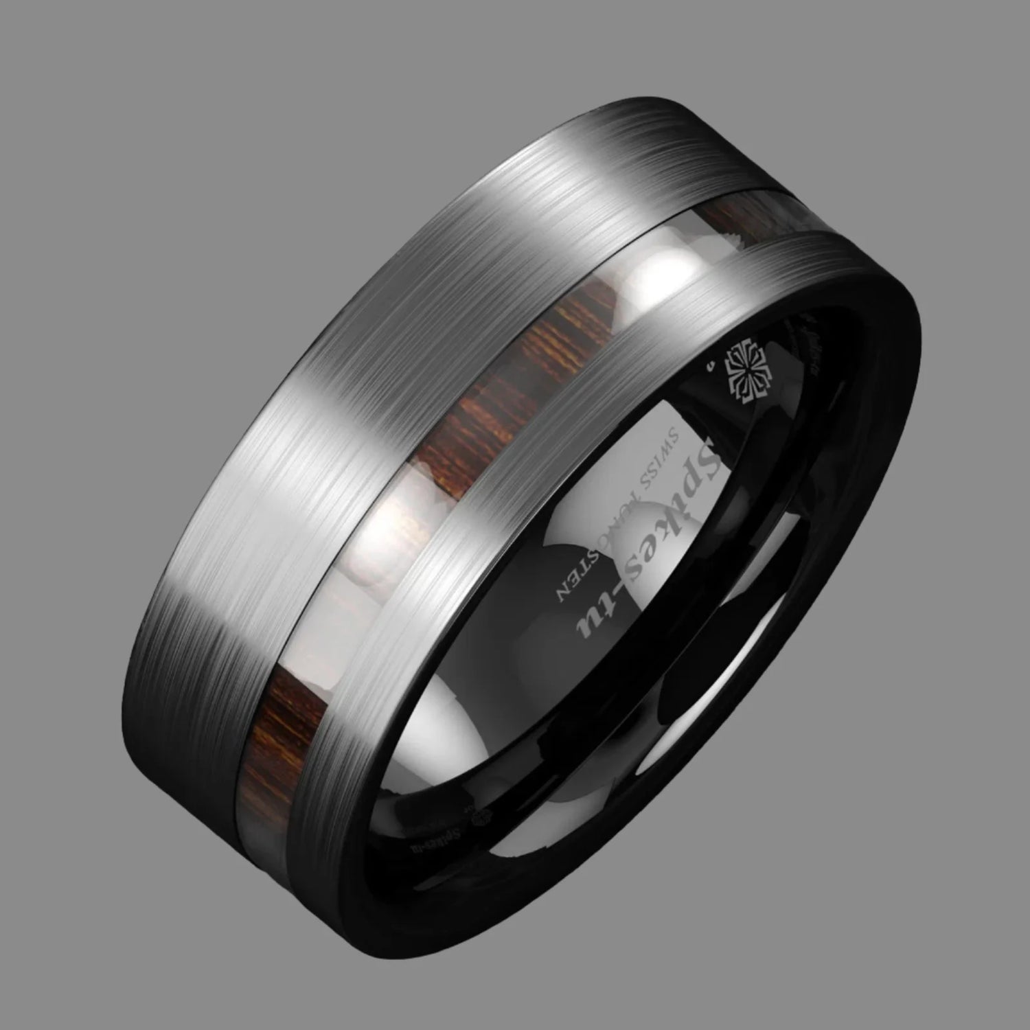 Black Brushed Tungsten Carbide Ring.