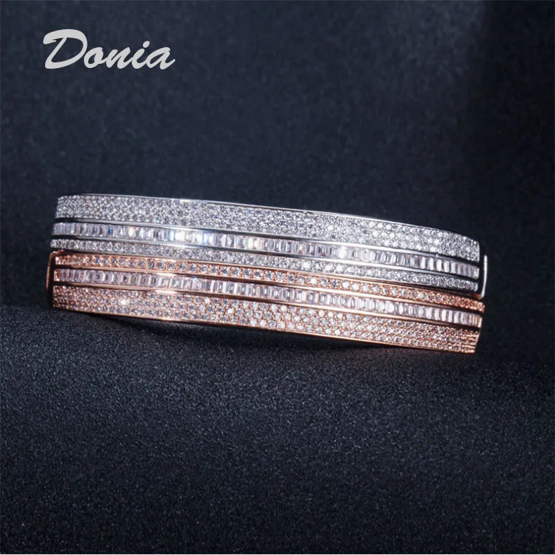 Donia jewelry Fashion Women's Two-Color Bracelet Micro-Inlay AAA Zircon Jewelry Bracelet Wedding Accessories African Jewelry