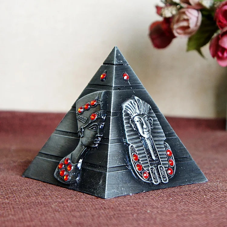 Egyptian Metal Pharaoh Pyramids Figurine Building