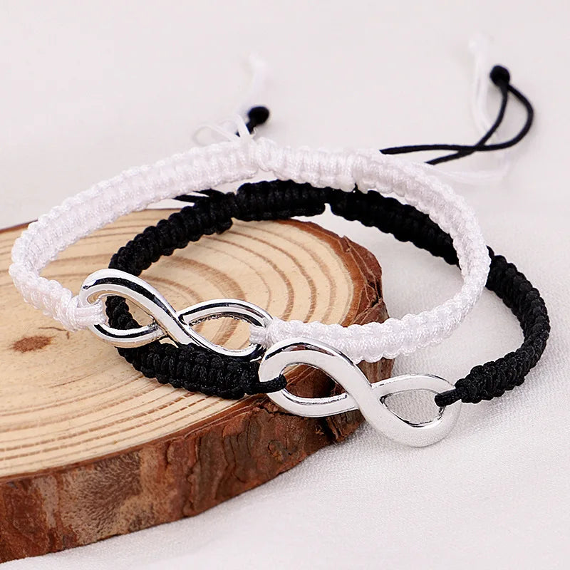 Andrew Black/White Rope Braid Bracelet