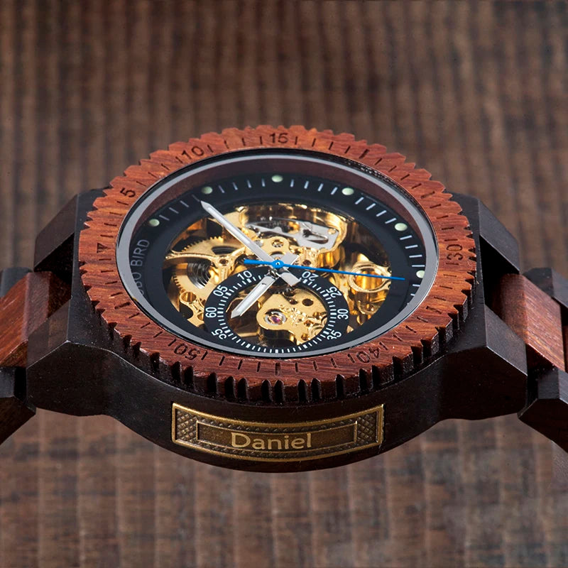 Personalized Watch Men BOBO BIRD Wood Automatic .