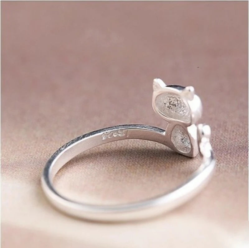 silver rings cat shape Finger&nbsp; jewlery.