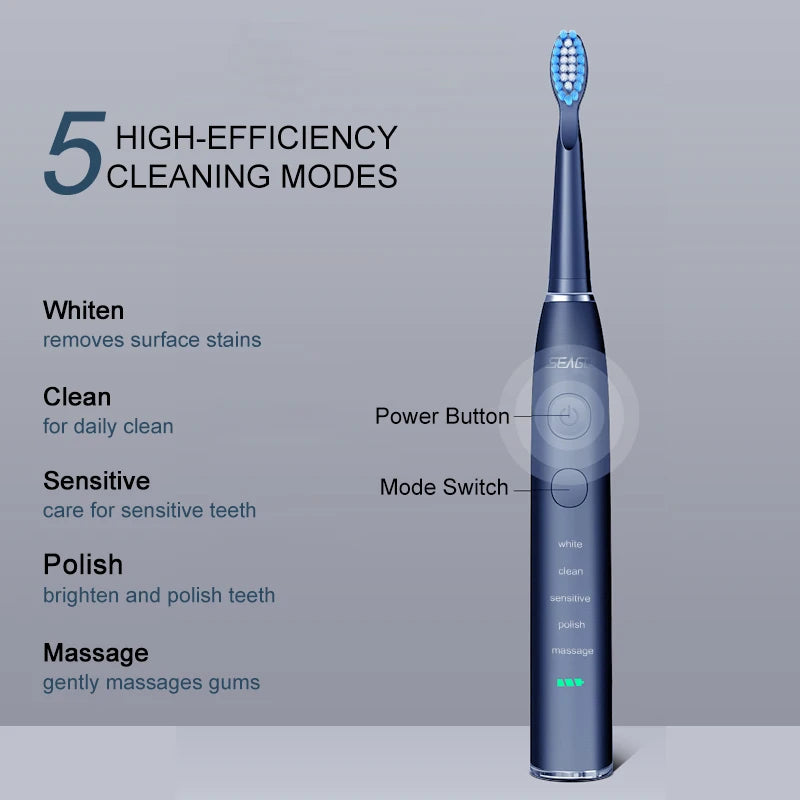 Seago Electric Sonic Toothbrush USB Rechargeable Adult.