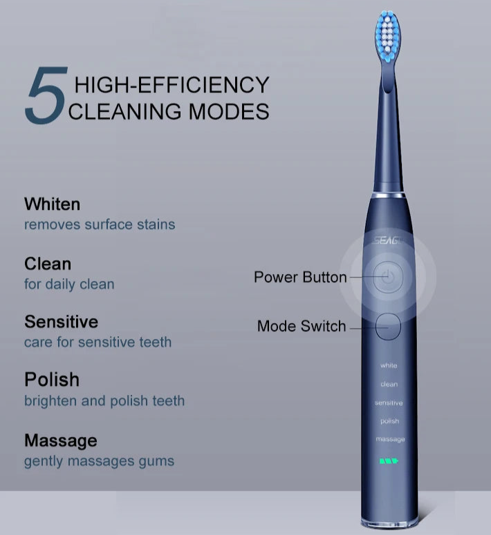 Seago Electric Sonic Toothbrush USB Rechargeable Adult.