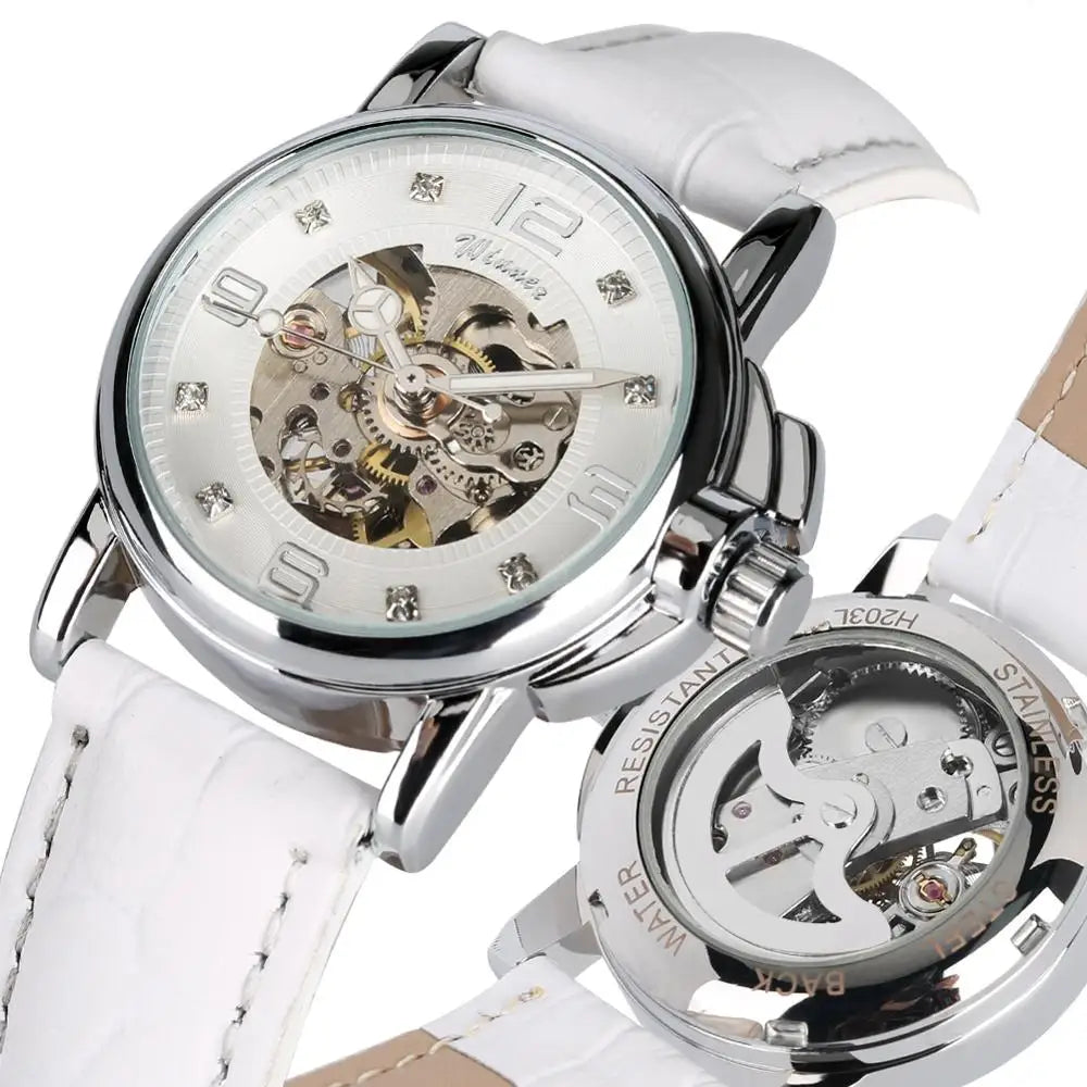 Women's Watch Automatic Mechanical Watch Ladies Clock Skeletons Wristwatch Hollow Out Automatic-self-winding