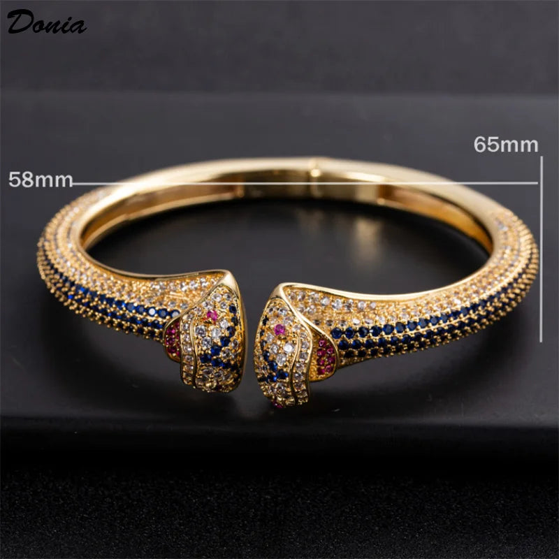 Donia jewelry fashion exaggerated European and American animal bracelet with AAA zirconia jewelry adjustable opening bracelet