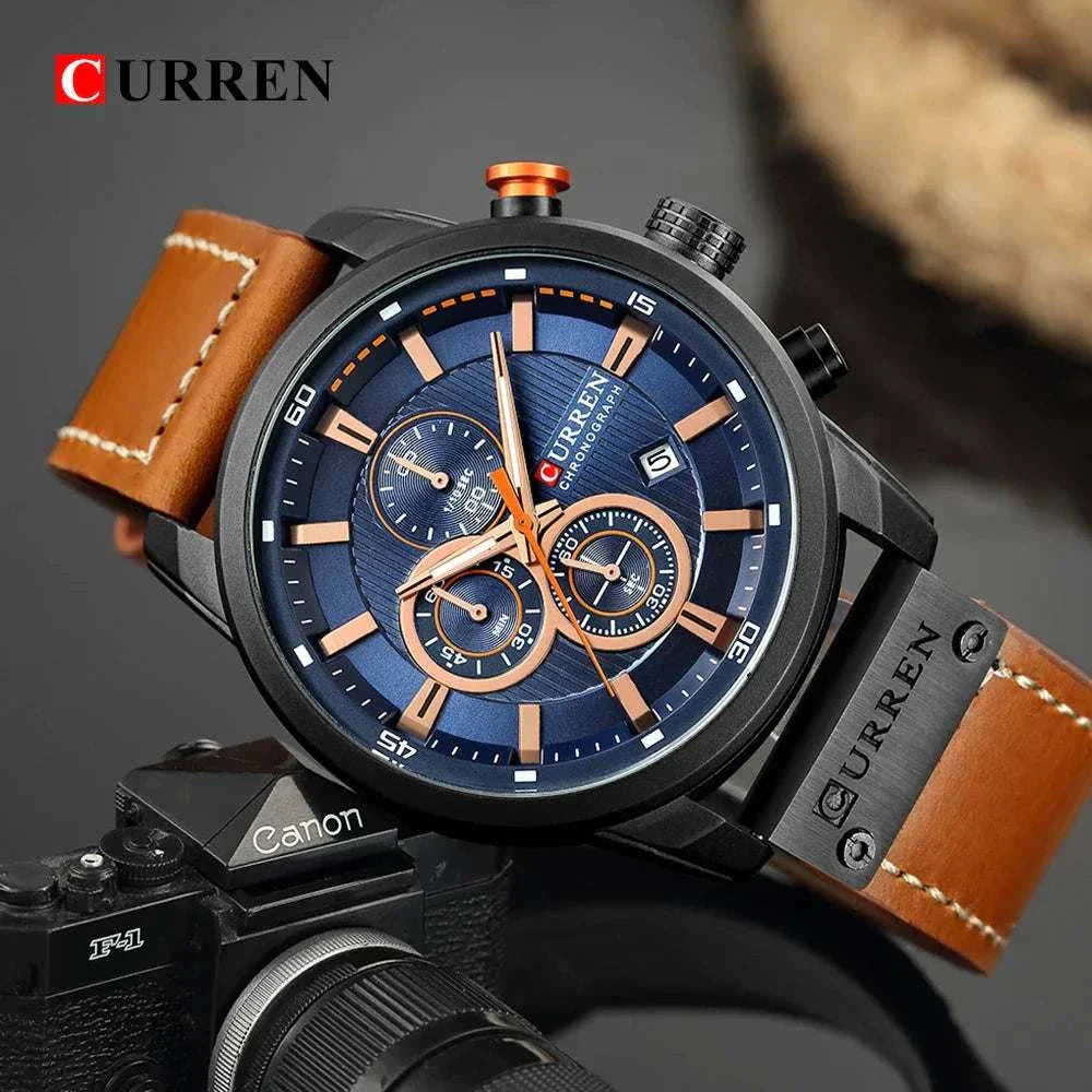 curren fashion date quartz men watch