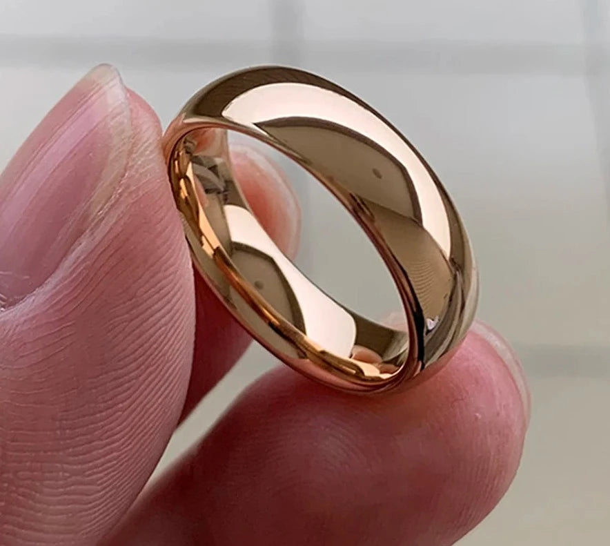 Classic Rose Gold Color Tungsten Weddin.