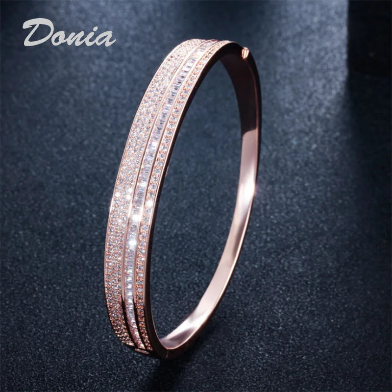 Donia jewelry Fashion Women's Two-Color Bracelet Micro-Inlay AAA Zircon Jewelry Bracelet Wedding Accessories African Jewelry