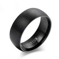 Cool Black 8mm Titanium Wedding Ring.