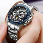 LOREO Top Luxury Brand Multifunction Skeleton Men's Watch.