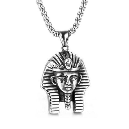 Men Hip Hop Egypt Pharaoh Sphinx Pendant With Stainless Steel Chain Head Pendant Necklaces Chain Punk Jewelry