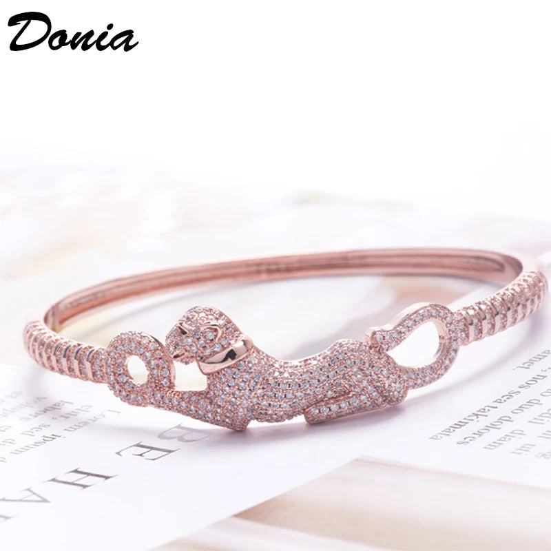 Donia jewelry Fashion Jewelry Explosion Leopard Bracelet Copper Micro-Inlay AAA Zircon Handmade Animal Accessories