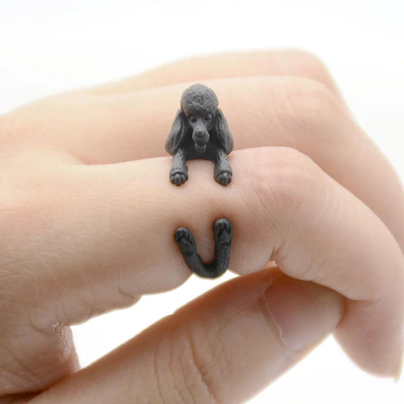 Funny French Poodle Puppy Dog Wrap Ring