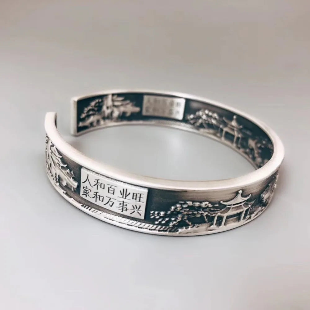 Silver Vintage Chinese Style Handmade Bracelet.