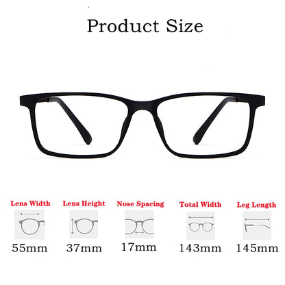 YIMARUILI Ultralight Super Flexible Temples Fashion Plastic Titanium Square Myopia Optical Prescription Glasses Frame Men HR8085