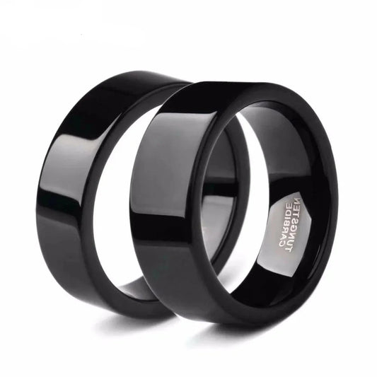 Black Tungsten Carbide Wedding Band ring