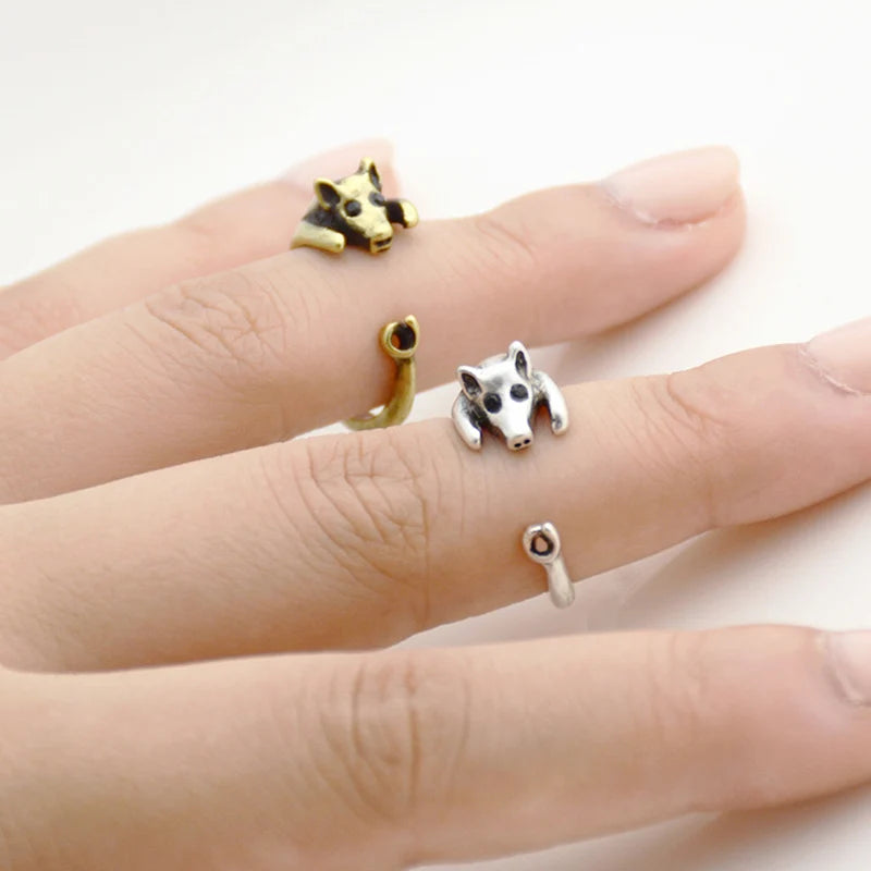 Cute Mouse, Squirrel, Hedgehog, and Couple Ring