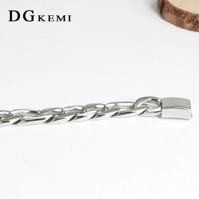 Edgy Cuban chain steel bracelet, unisex.