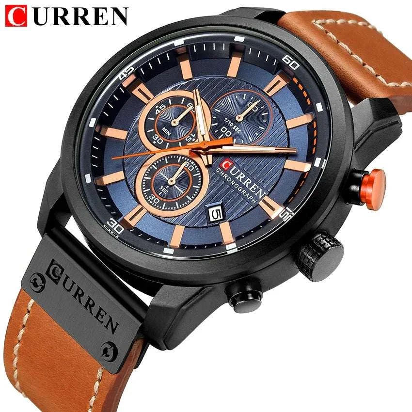 curren fashion date quartz men watch