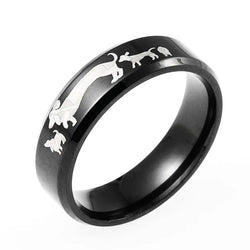 MOREDEAR 6mm Titanium Ring For Men amd Women Dachshund Dog Fmily Ring