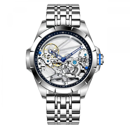 Hollow out Tourbillon Automatic MAN WATCH limited edition Mechanical Watches Fashion Belt and steel band Men&