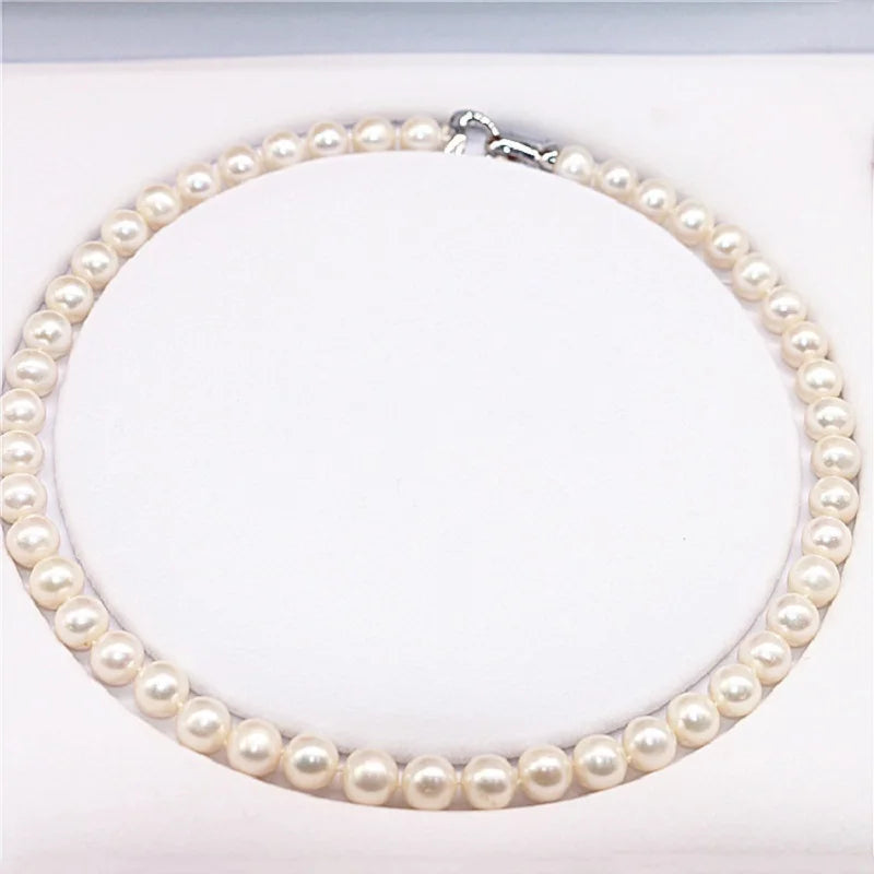 Elegant Freshwater Pearl Silver Choker Necklace