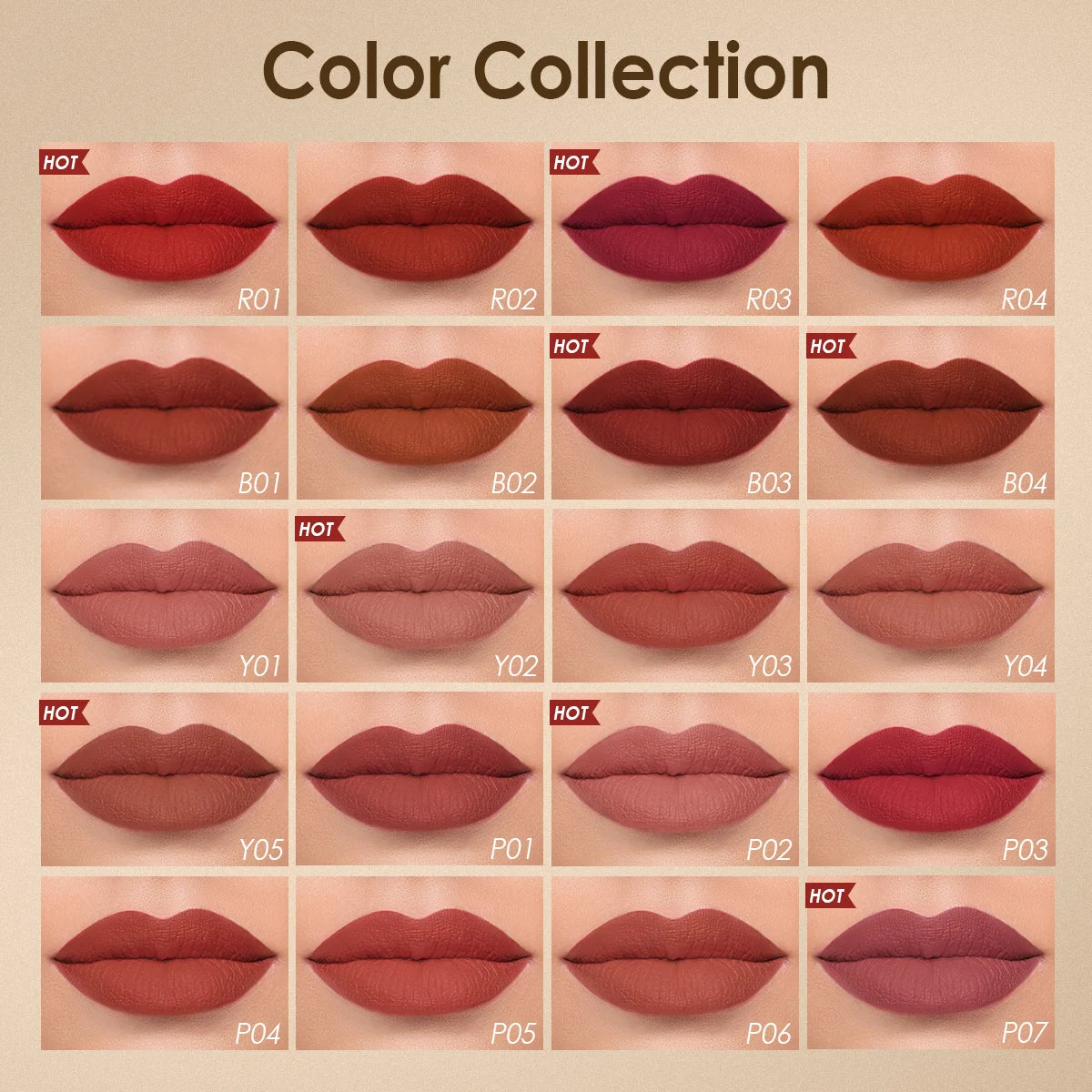 20 Colors Velvet Matte Liquid Lipstick Waterproof.