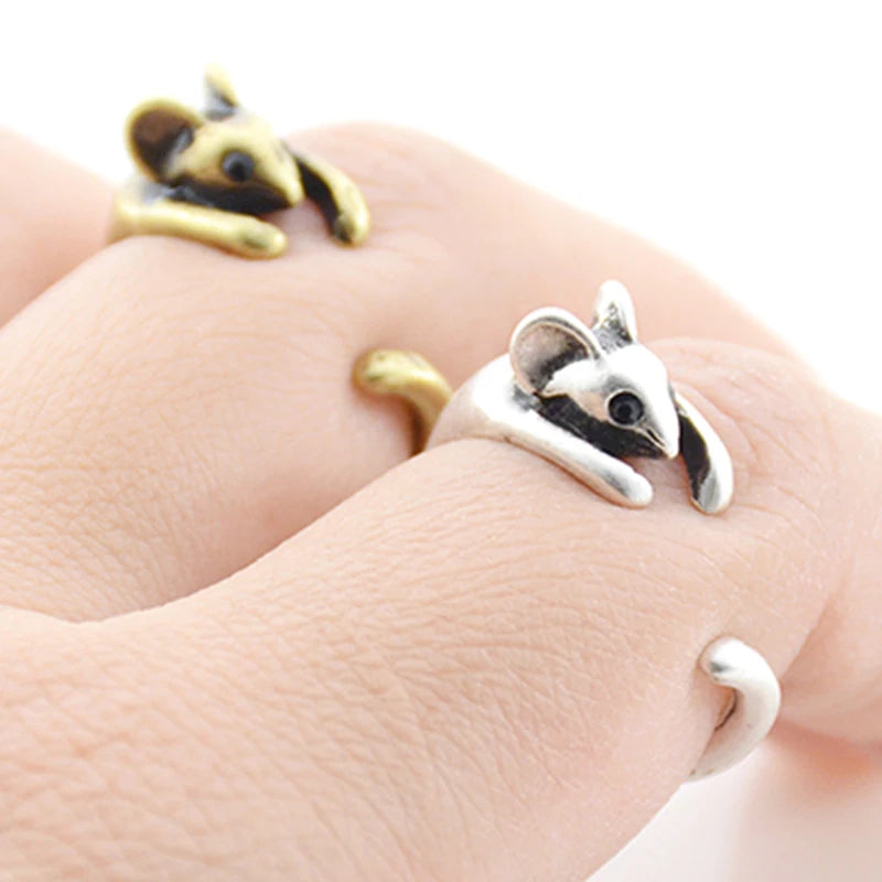 Cute Mouse, Squirrel, Hedgehog, and Couple Ring