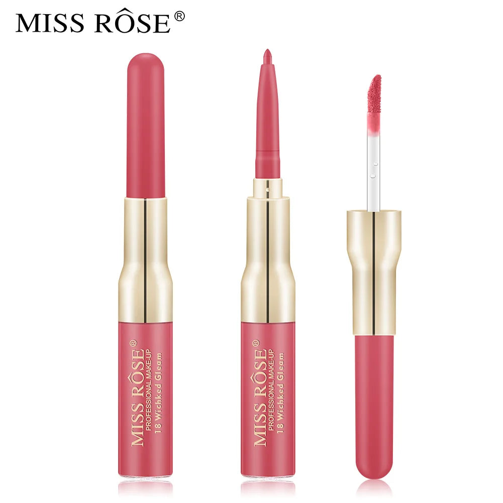 Double Head Lip Gloss Lipliner Pen Matte.