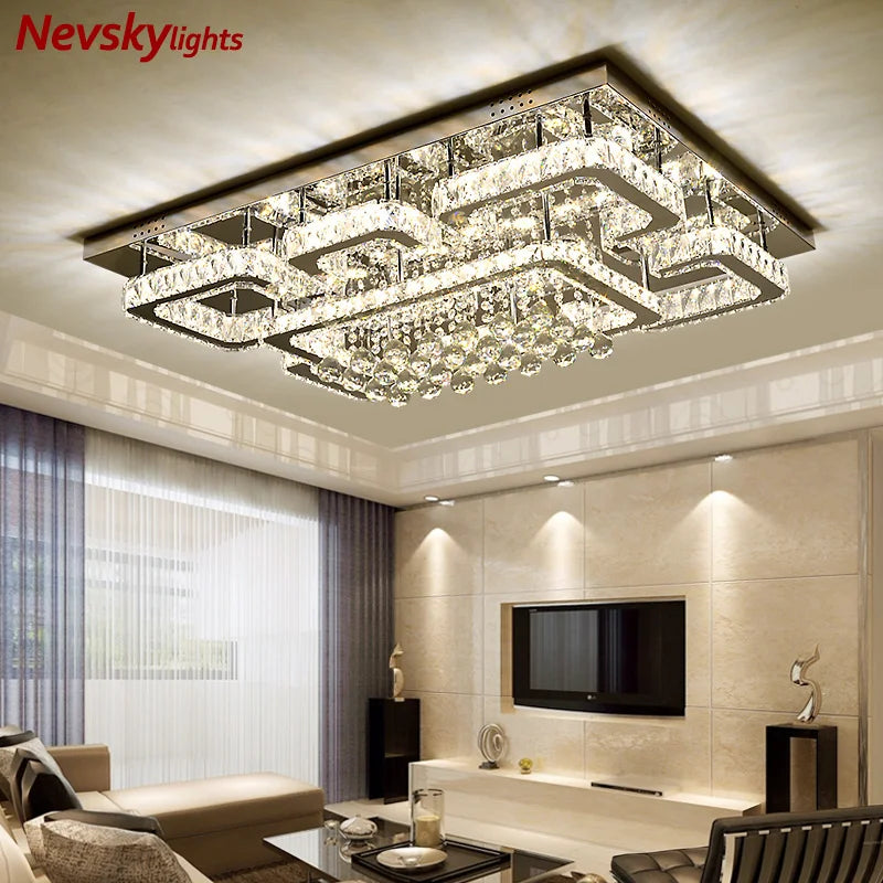 Modern Crystal Ceiling Lights: Luxury LED Ceiling Lamps.