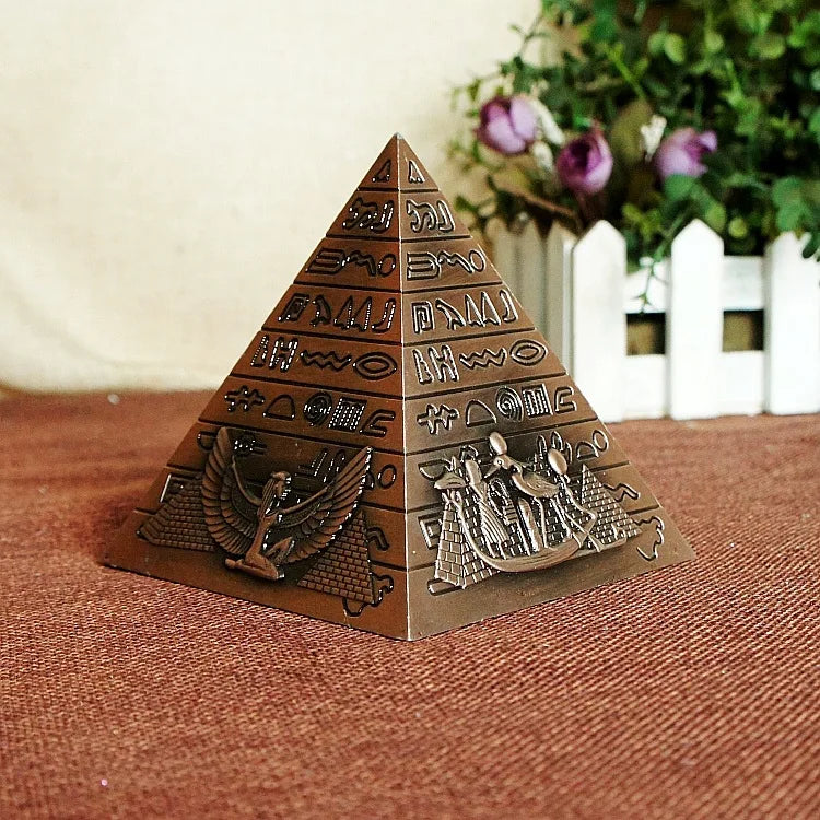 Egyptian Metal Pharaoh Pyramids Figurine Building