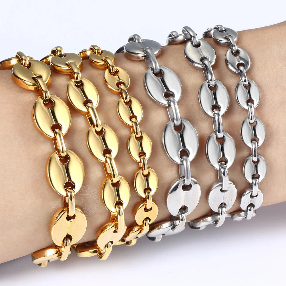 7/9/11mm Coffee Beans Bracelet for Men & Women.