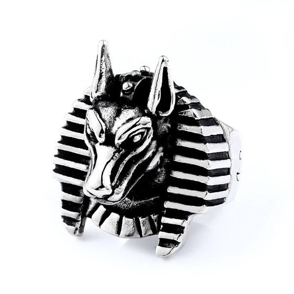 Stainless Steel Wolf Head Men Ring.