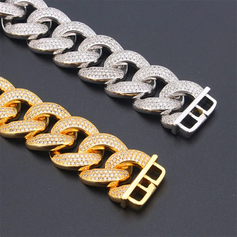 Donia Jewelry Fashion new personality hip-hop bracelet big leopard hollow inlaid AAA zircon luxury Cuban chain domineering first