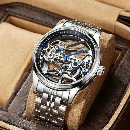 Hollow out Tourbillon Automatic MAN WATCH limited edition Mechanical Watches Fashion Belt and steel band Men&