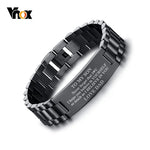 Vnox Men's Free Personalized Engraving Stainless Steel ID Bracelets To My Son Love pulsera masculina 8.26