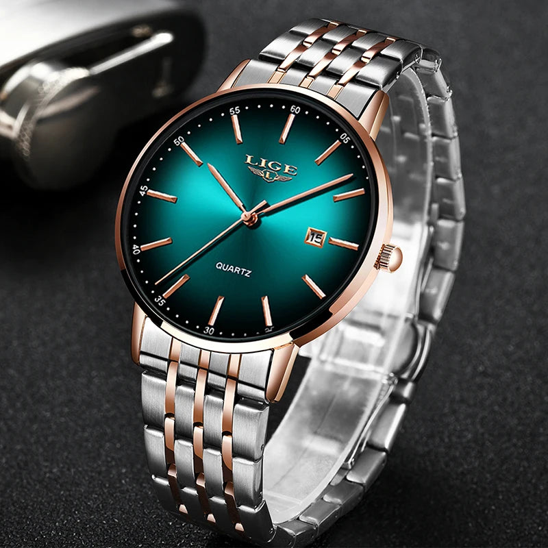 LIGE Luxury Ladies Watch Women Waterproof .